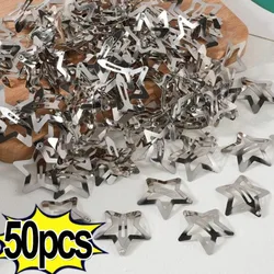 2/50pcs Y2K Silver Star BB Hair Clips Metal for Women Girls Sweet Cool Star Hair Clips Side Barrettes Grip Cute Hair Accessories