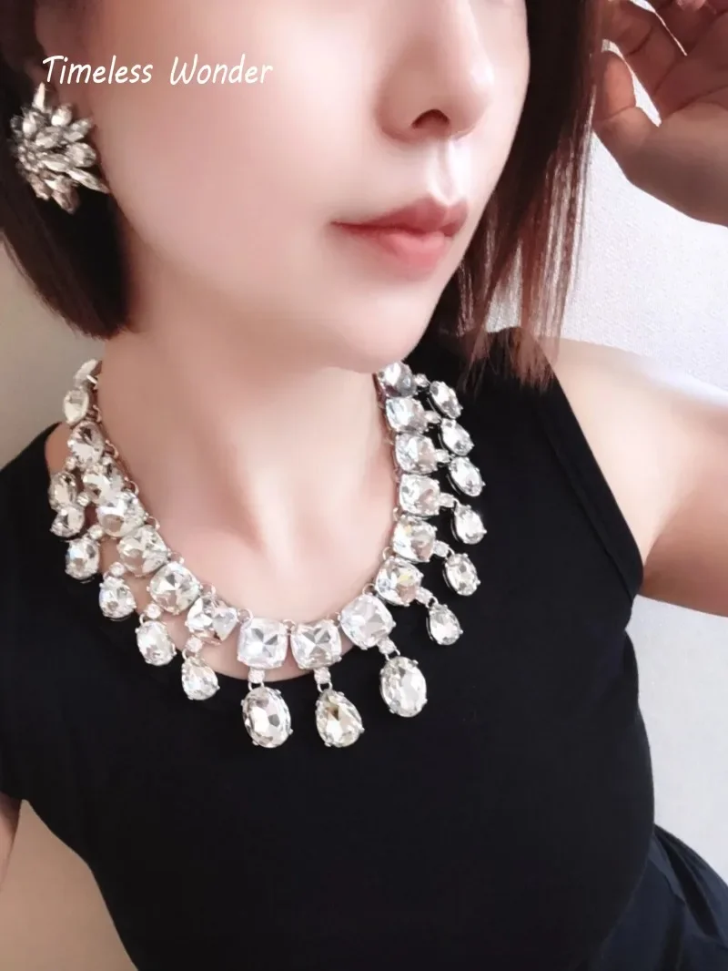 الخالدة عجب يتوهم كريستال الزركون جيو تمهيد قلادة للنساء مصمم مجوهرات القوطي المدرج العصرية آرت ديكو أنيق أنيق 4526