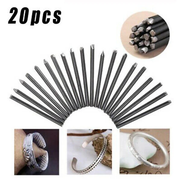 20 Stück Leder markierung Schnitzen Blumen meißel Werkzeuge DIY Stempel Stempel Arbeit Stempel Schmuck Blume Stahl Metall Stempel form