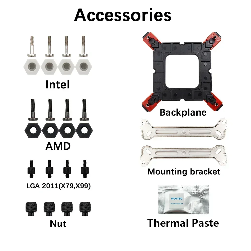 120mm CPU Cooler Radiator Fan 6 Heatpipe RGB PWM 4PIN Quiet For Inte LGA 115X 1200 1700 2011 V3 X79 X99 AM4 ARGB Ventilador