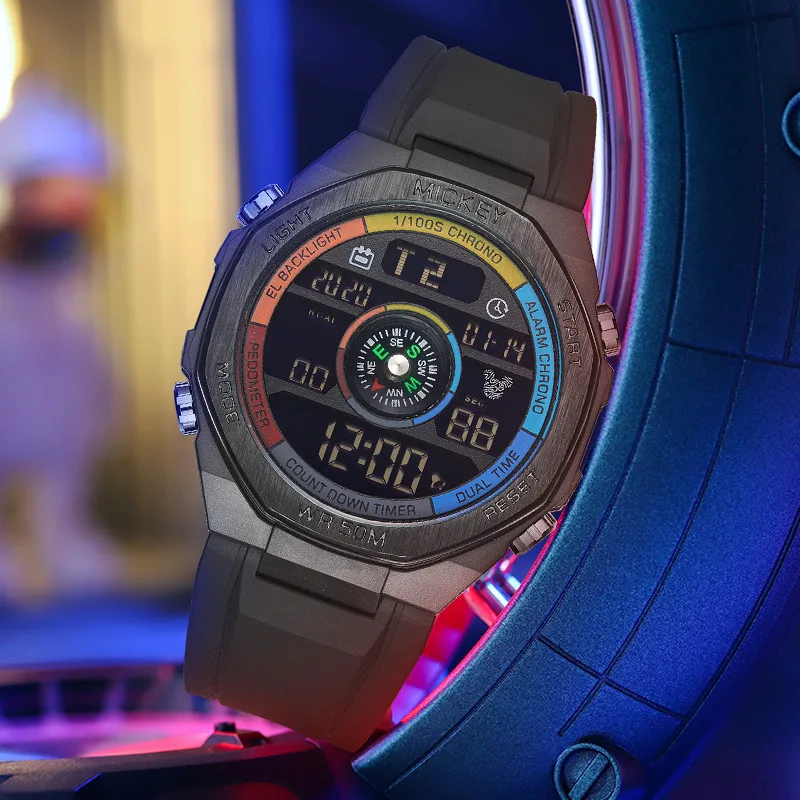 

Оригинальные наручные часы Disney с компасом, крутой циферблат, мужские электронные часы с большой панелью, модель 399