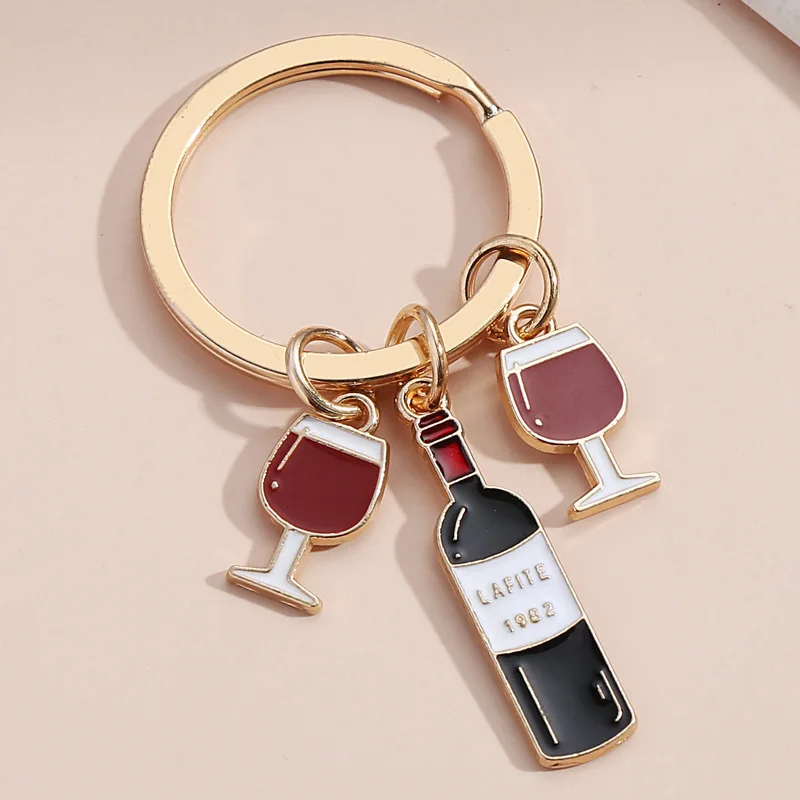 Red Wine and Beer Keychain Pendant Keyrings gift for Isuzu ASCENDER D-MAX PANTHER