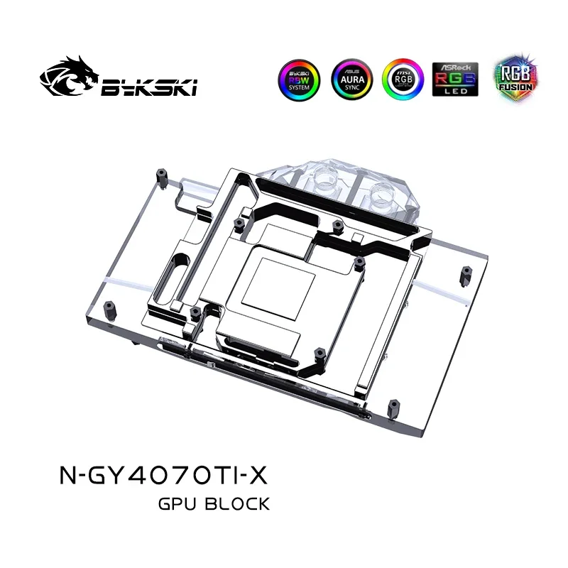 Bykski N-GY4070TI-X GPU Block for Galax RTX 4070 Ti Super EX  White / Metal Master OC / EX Gamer V2 Video Card Water Cooling