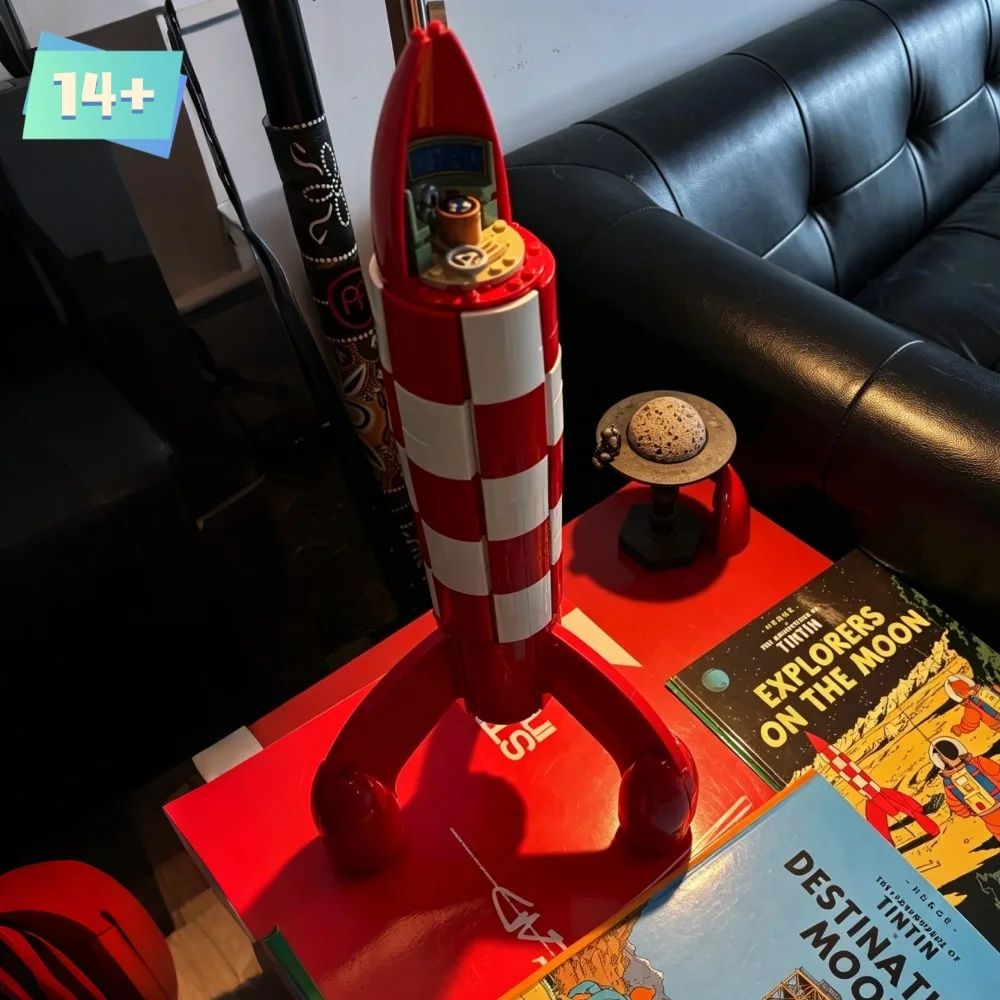 1283pcs  DIY Moon Rocket Bricks Building Blocks Dispaly Model Birthday Christmas Gifts For Adults Educational Toy