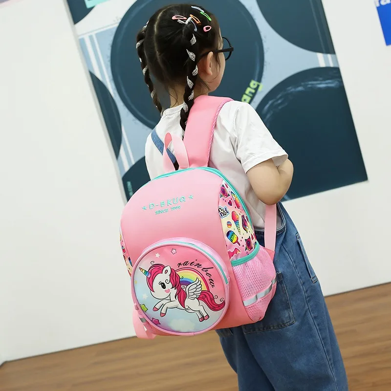 2024 New children\'s backpack cartoon cute elementary school backpack dinosaur print double back backpack