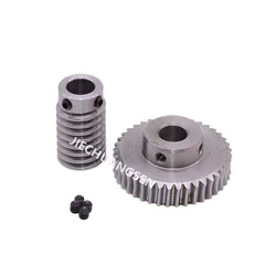 A Pair 1M Modulus Worm Gear Ratio 5/20/30/40/50/60 Teeth Turbine Worm 40CR Tunable Material Good Quality Precision