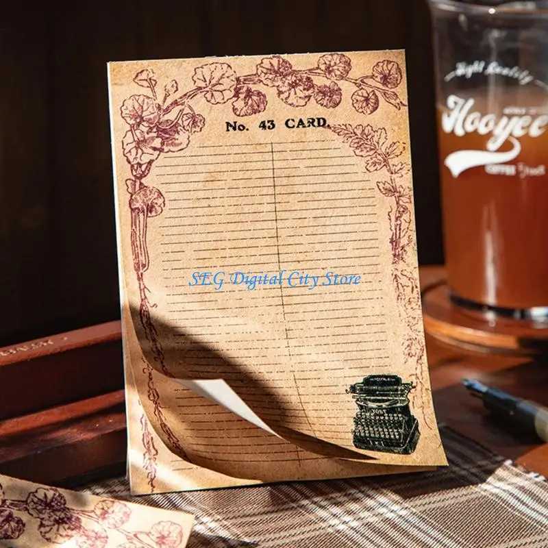U75B Artistic Journaling Paper 30 Sheets Retro Scrapbooking Decorative Sheets For Journals Scrapbook Greeting Card Making