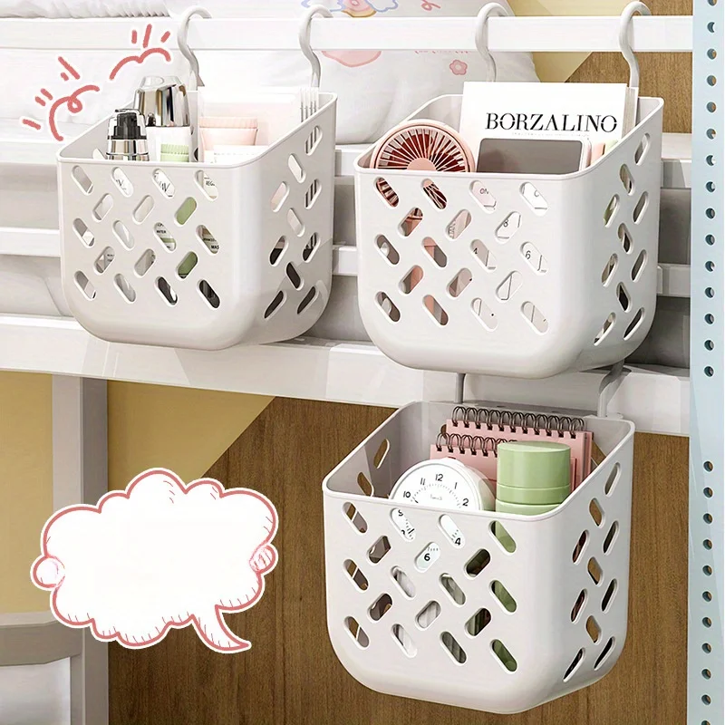 

Plastic Baskets With , Modern Wall-Hanging Organizer Bins, Multipurpose & Dorm Space Saver, Bathroom And Bedroom Hanging Pock