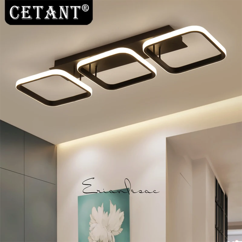 

LED Modern Ceiling Light Black Round Square Corridor Lamp Bedroom Living Room Staircase Corner Home Decorative Lighting Fixtures