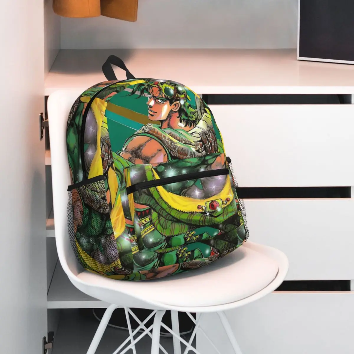 Jojo Bizarre Adventure Joseph Joestar Anime Backpack Daypack Large Capacity Kids BookBag School Bag Shoulder Bags for Men Women