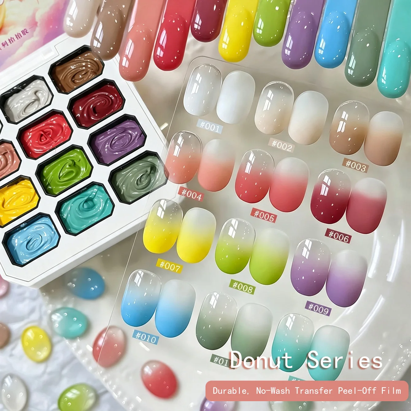 18-Fächer Bogen-Farbpalette Stempel-Gel 2026 Neuerscheinung, Hochsättigungs-Farbe Abwaschfreier Transfer-Malstift Farbverlauf-Gel-Lack – Detail 14