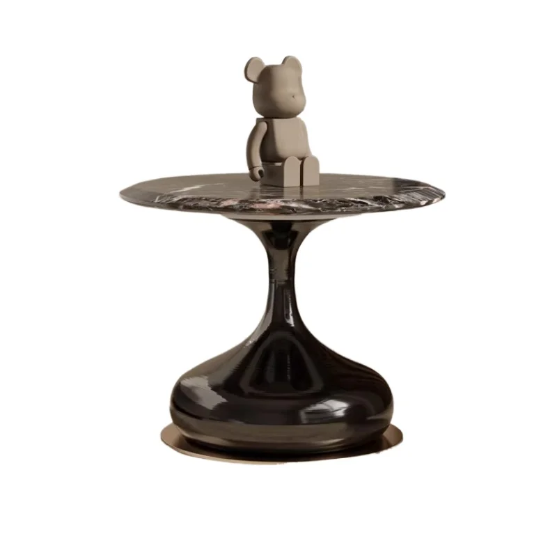 

Designer marble sofa edge light luxury modern simple high-end corner table Italian minimalist small coffee table small apartment