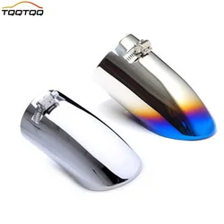 1Pcs Universal Stainless Steel Grilled Blue Car Exhaust Pipe tip Tailpipe Muffler cover Car Modification Car styling
