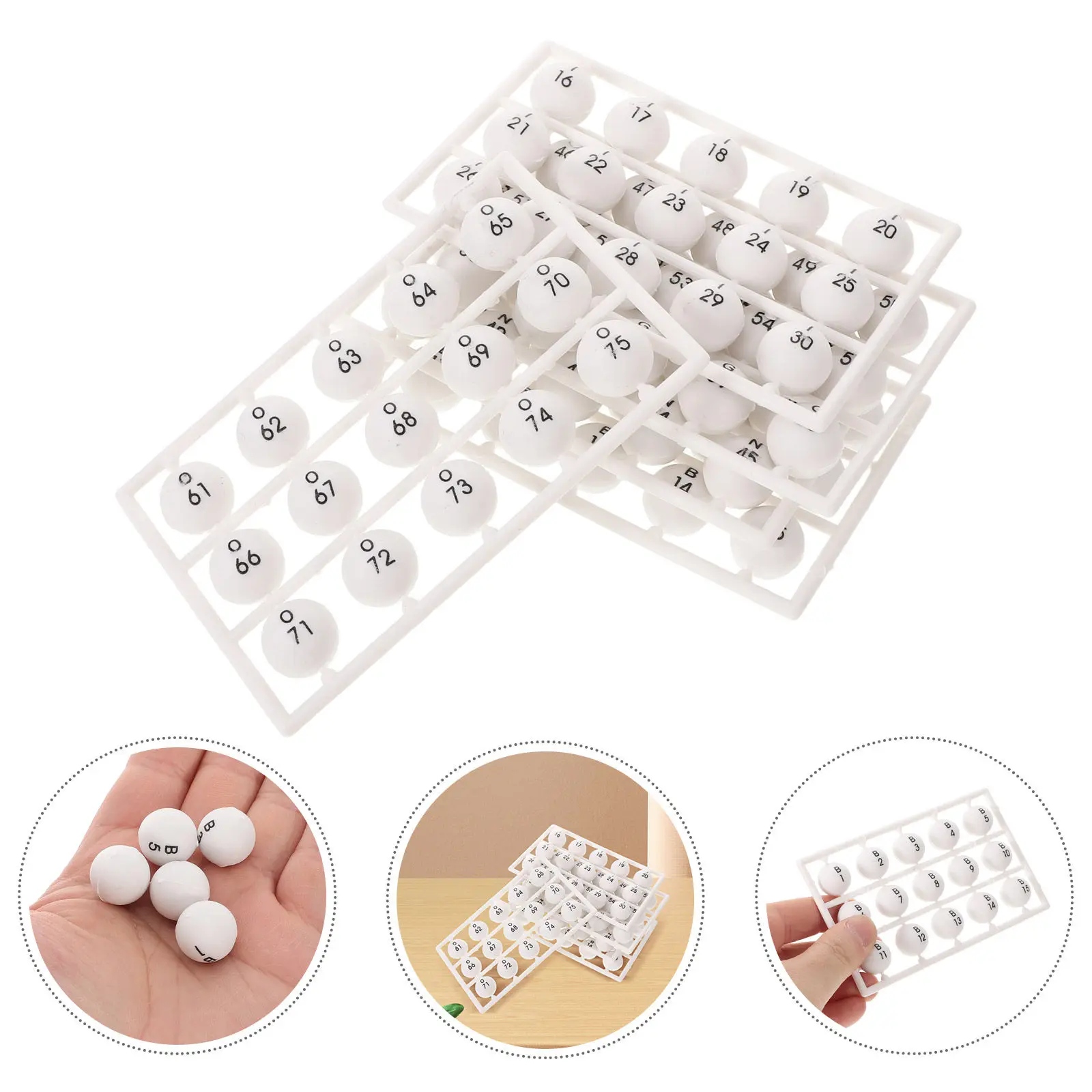 

75pcs Plastic 75 Pack Numbered Table Accessories For Raffle Carnival Party Favors Durable Bingo Replacement Balls For Family