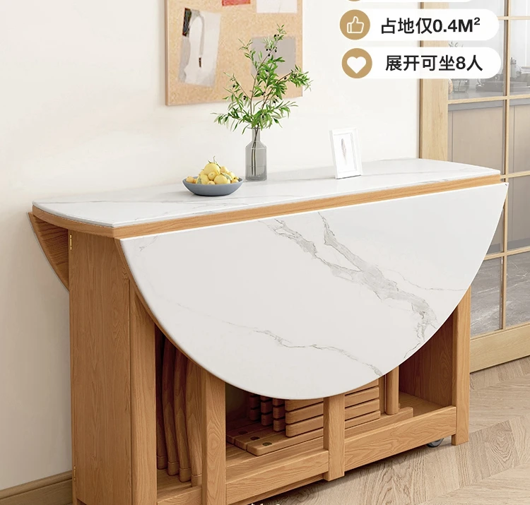 

Раздвижной обеденный стол и стул из массива дерева малого типа