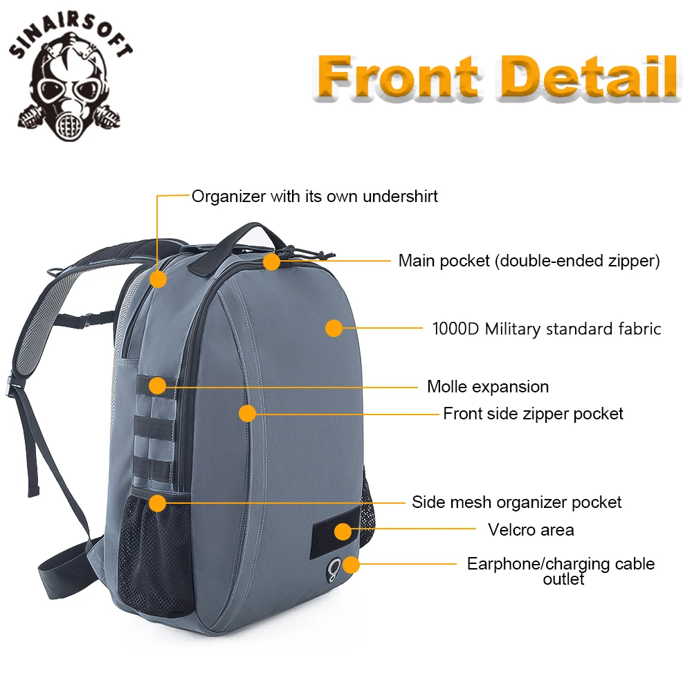 Sinairsoft-mochila tática para exterior, colete com porta-pratos, colete protetor, liberação rápida, para revista e caça