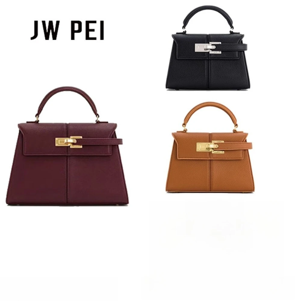 

JW Pei Trapezoid Handbag High-end Fashion Kelly Bag Simple Shoulder Crossbody Bag Genuine Leather Women's Bag