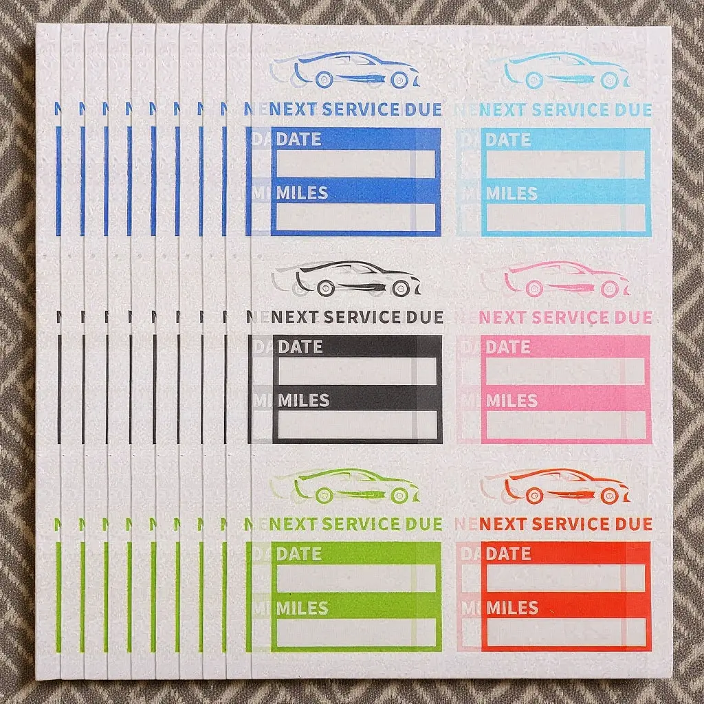 

Service Due Stickers Oil Change Tags Static Paper Next Reminder Waterproof Adhesive Windshield Labels Envelope Seals