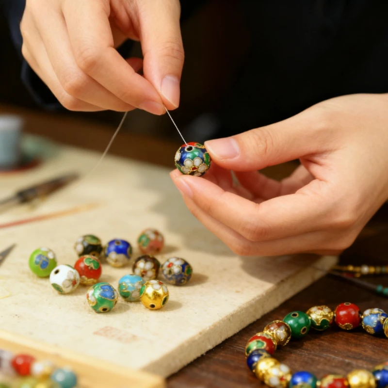 

10pcs/Lot Ancient Style Enamel Charm Copper Beads12mm Handmade Cloisonne Flower Spacers DIY Jewelry Accessories