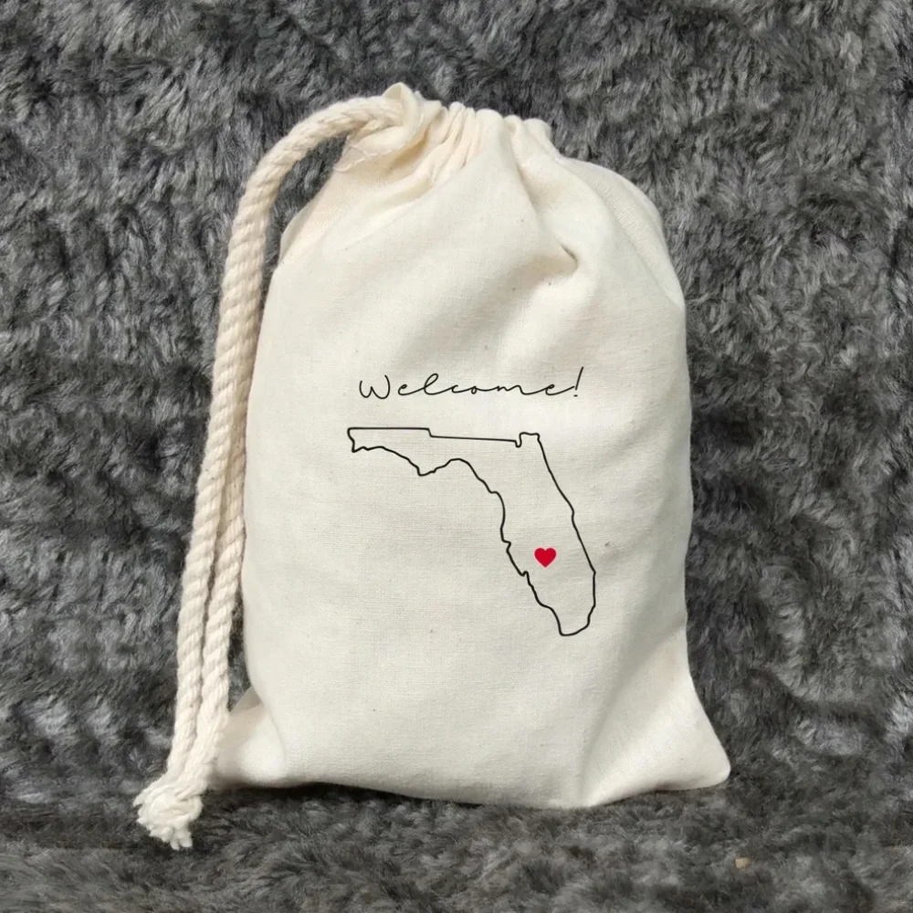 20 pcs Custom Florida state Outline-Destination Wedding-State Outline Bag-Bachelorette Parties-State Favor-Beach Wedding Bags