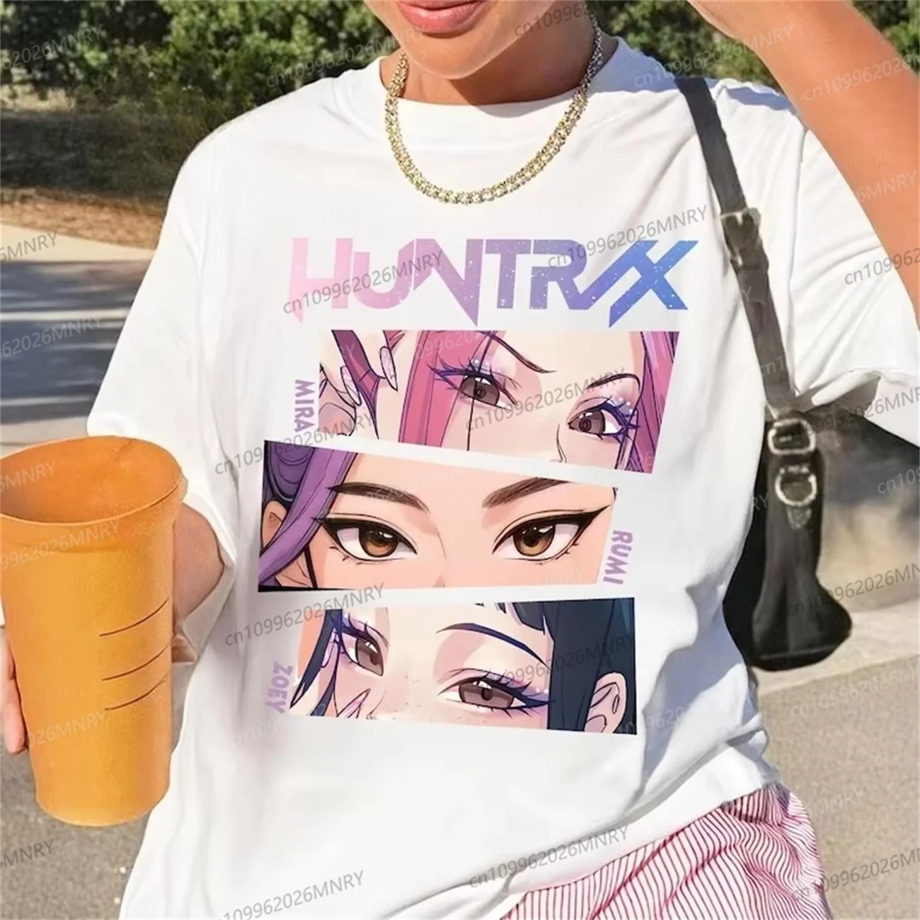 

Kpop Demon Hunters T Shirt Comfort Tee Huntrix Girl Shirt Gift for Kpop Fan Mira Rumi Joey Idol Group Huntrix Merch Top women
