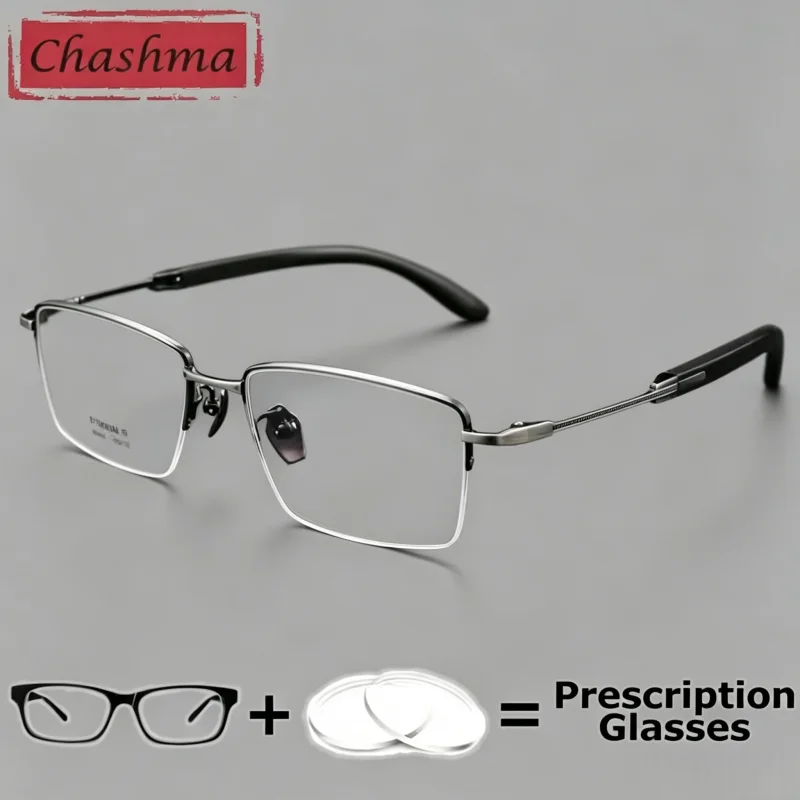 Chashma Prescription Glasses Pure Titanium Rosewood for Men Wide Optical Eyeglasses Frames Myopia Lenses Multifocal Spectacles