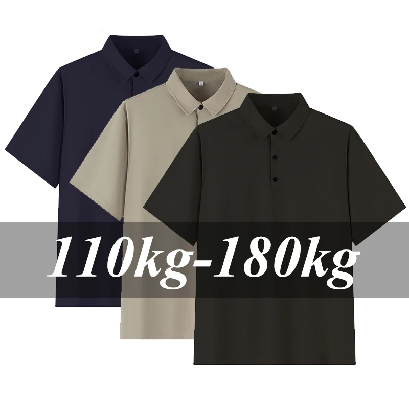 

Plus Size 5XL 6XL 7XL POLO Shirt Men's Summer Short Sleeves Oversized Tee Casual Fashion T-shirt 110-180KG Tops Male Clothing