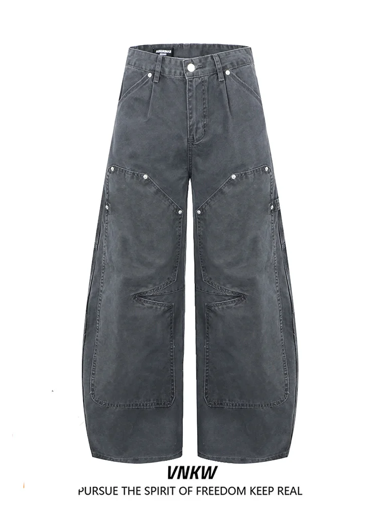 

Повседневные свободные брюки-карго унисекс в винтажном стиле с дизайном «нож», универсальные, в стиле олдскул, для лесорубов, длинные