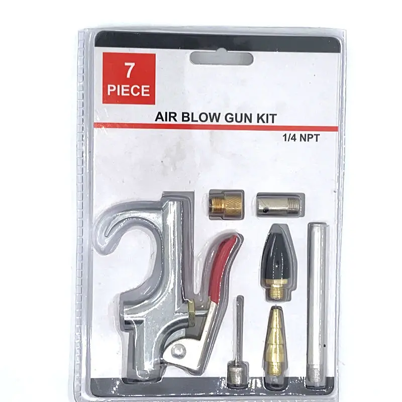 7Pcs/Set Air Blow Gun Kit 1/4\'\' NPT Dust Cleaning Air Gun