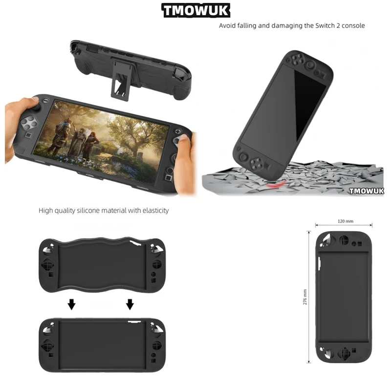 

For Switch 2 Host Foldable Silicone Protective Cover With Anti-Skid Surface - Dustproof & Easy To Use