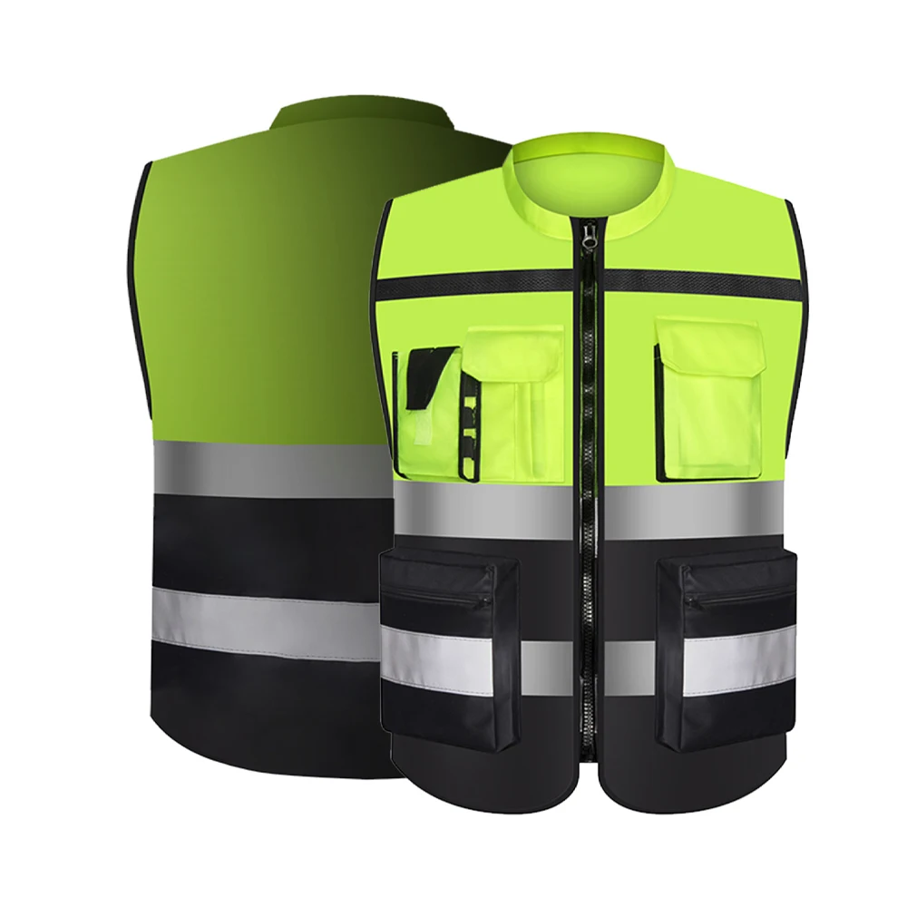 

Working Clothes Construction Site Two Tone Engineer Uniforms Hi Vis Safety Vest Workwear