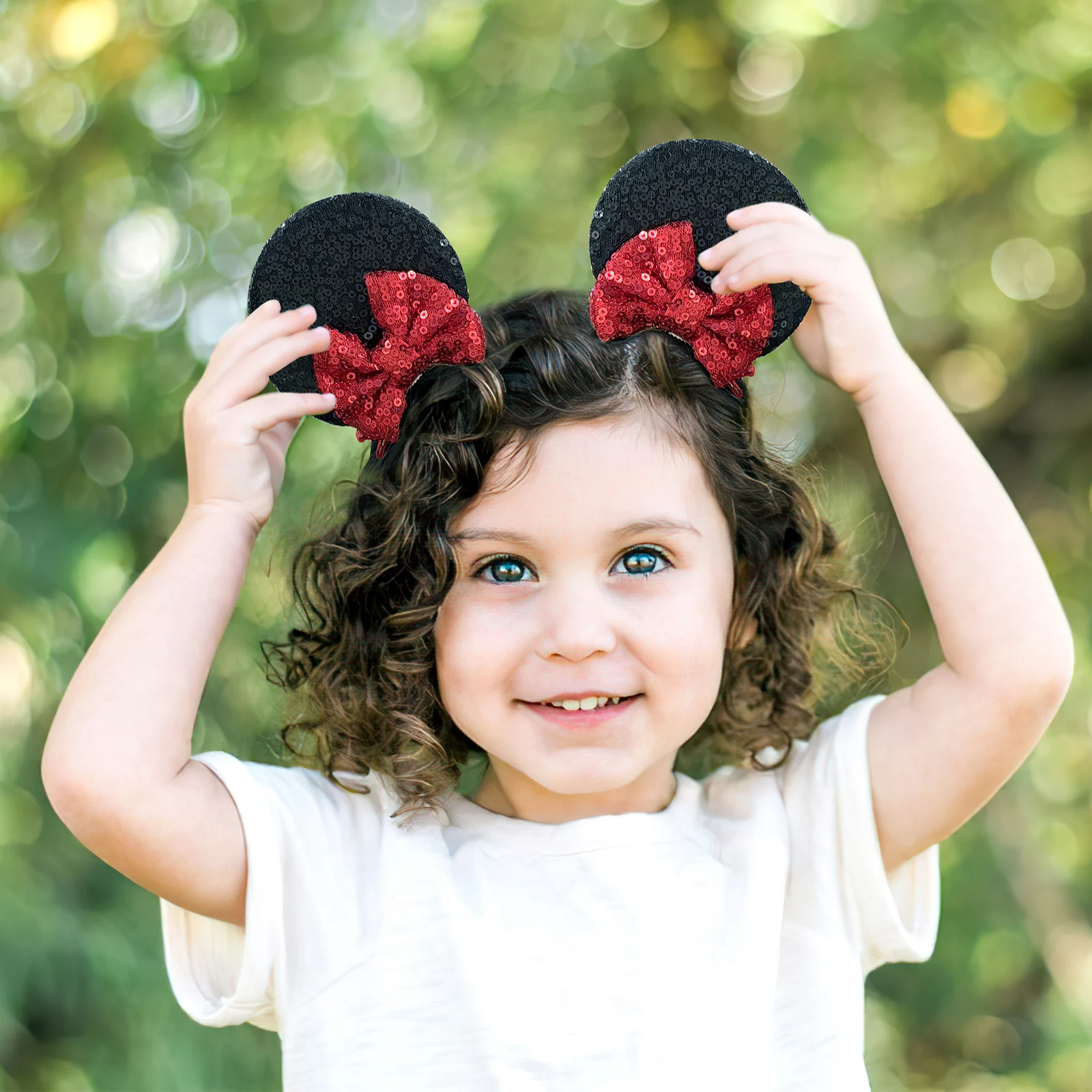 2Pcs Sequin Mouse Ears Hair Clips Glitter Hair Bows Cute Mice Ears Hair Clip Barrettes for Women Girls Hair Accessories forParty image 5