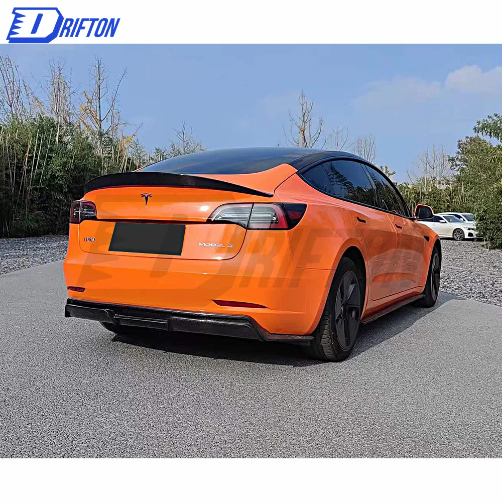 AS Style Rear Diffuser For  Model 3 Dry Carbon Fiber Body Kit