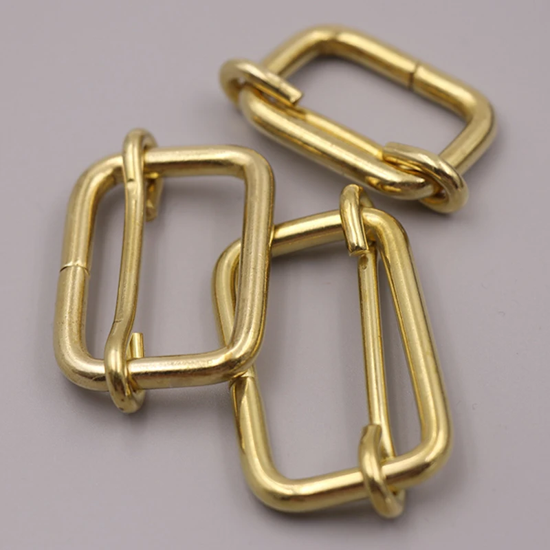 Brass Tri-glides Bar Buckle Slider Sliding Center Bar Strap Adjuster Buckle for Leather Craft Bag Shoulder Belt Strap Webbing