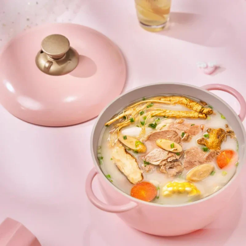 

Nonstick Ceramic Macaron Soup Pot Suitable for Induction and Gas Cookers Household Stew Soup Pot Micro Pressure Cooking