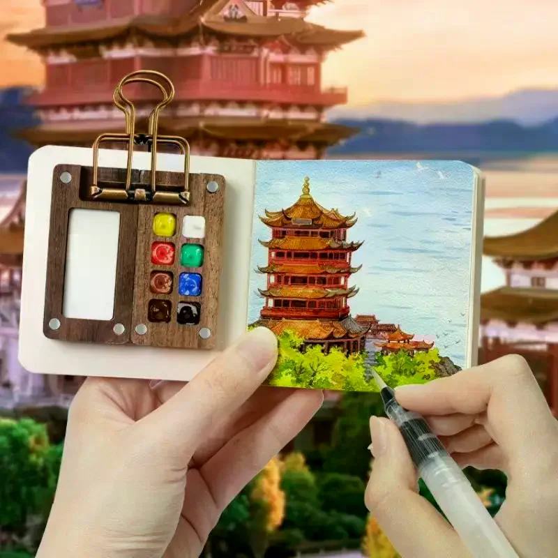 8/15 Grid Box Portable Pocket Artist Watercolor Paint Palette Mini Travel Paint Palette With Clip For Painters Artists Students