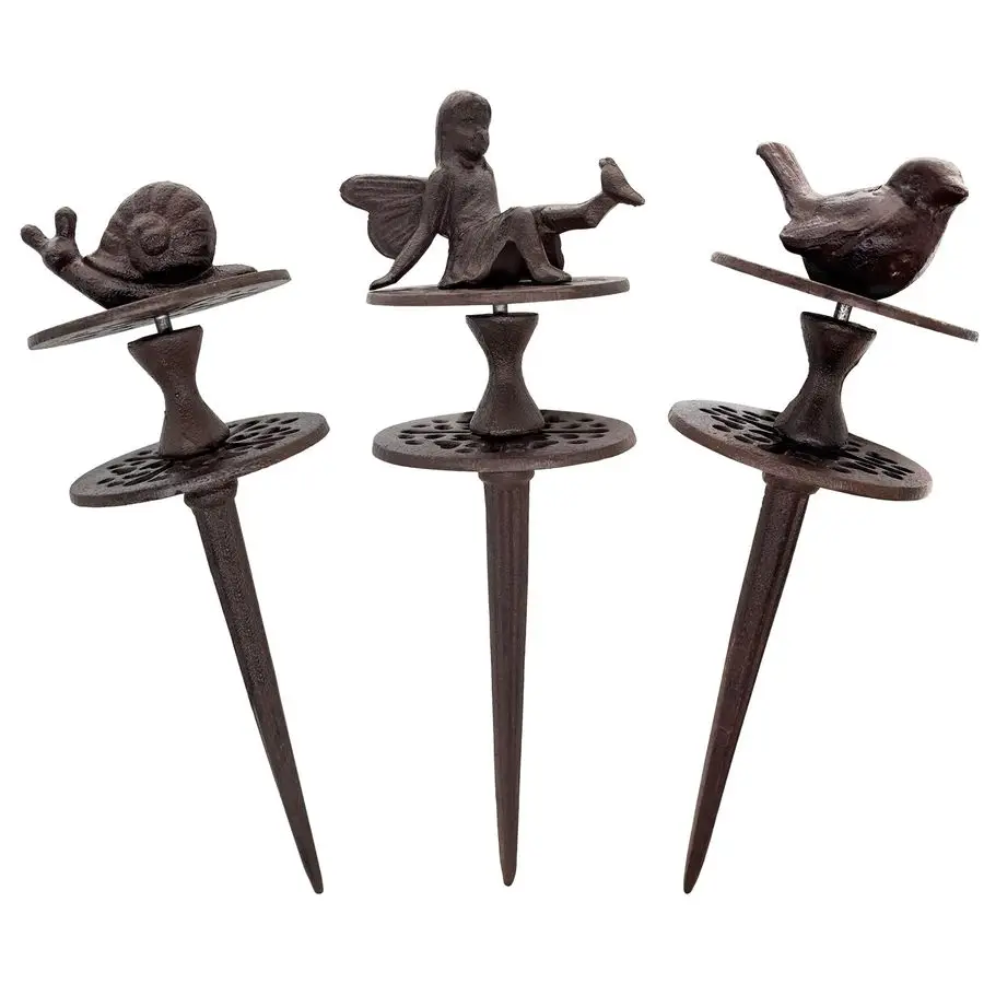 

Pack Garden Hose Guide Spike, Decorative Hose Guide Support Stakes Antique Heavy Cast Iron Plant Saver Tools for Farm Garden Law