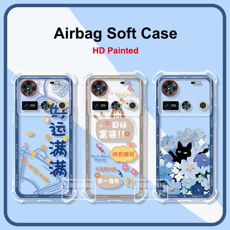 Transparent Defence Protect Shockproof Case For Nubia Z70 Ultra Z70Ultra 5G Phone Airbag Cover NubiaZ70Ultra Z60S Pro Z60Ultra