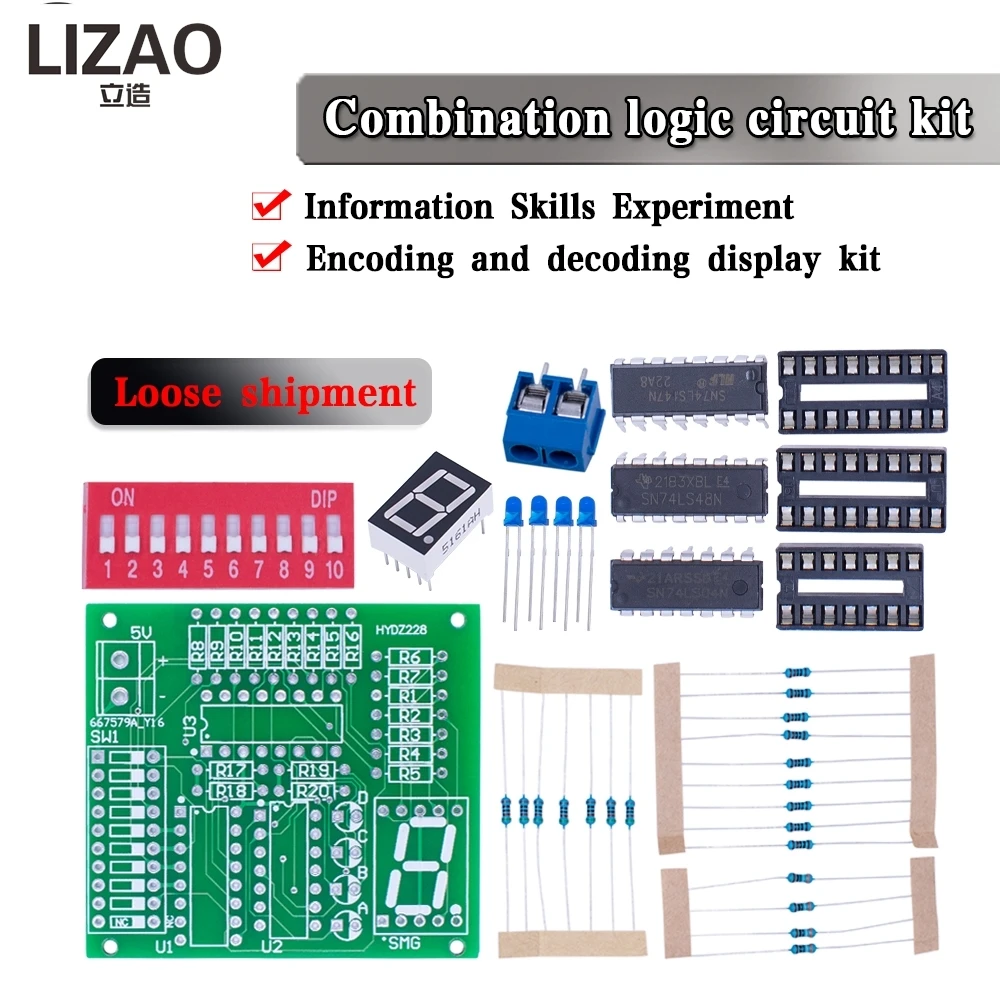 Combinational Logic Circuit Encoding & Decoding Display Kit, Electronic Information Test Training DIY Spare Parts