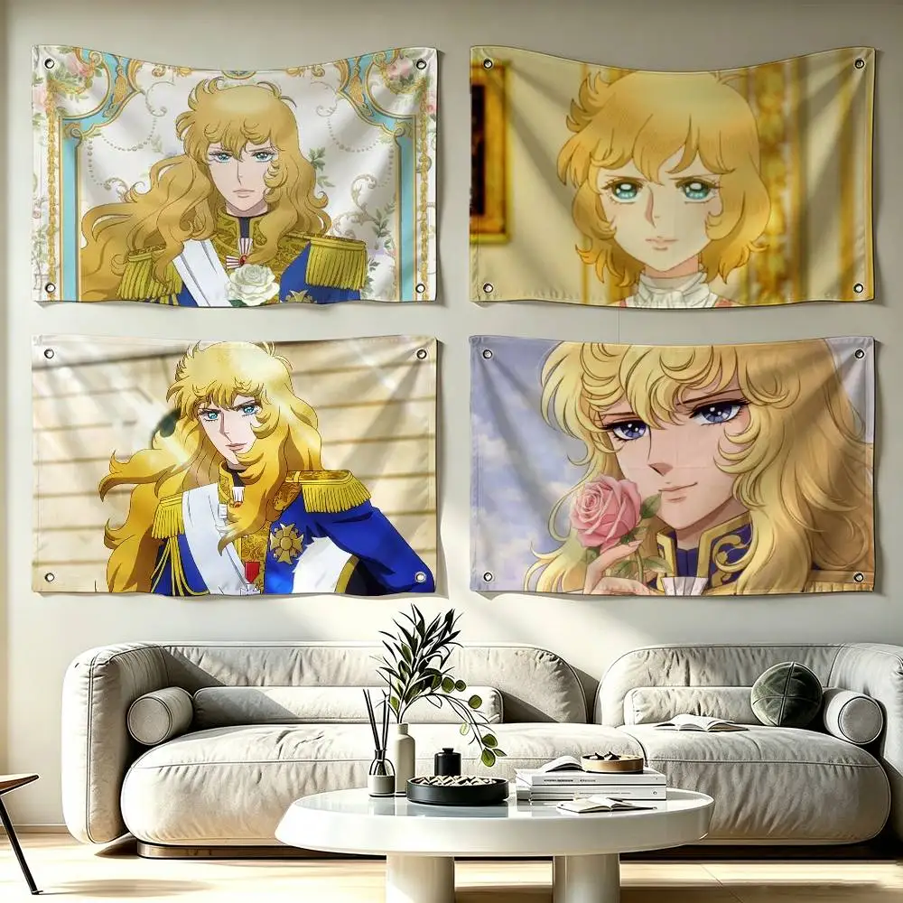 Rose of V-versailles Lady Oscar Flag Suitable For Party Club Outdoor Interior Wall Decoration Banner Fans Gift