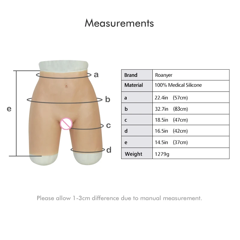 Roanyer Shemale Fake Vagina Pant with Silicone Penetrable Artificial False Buttock Latex Underwear Crossdresser Drag Queen Trans