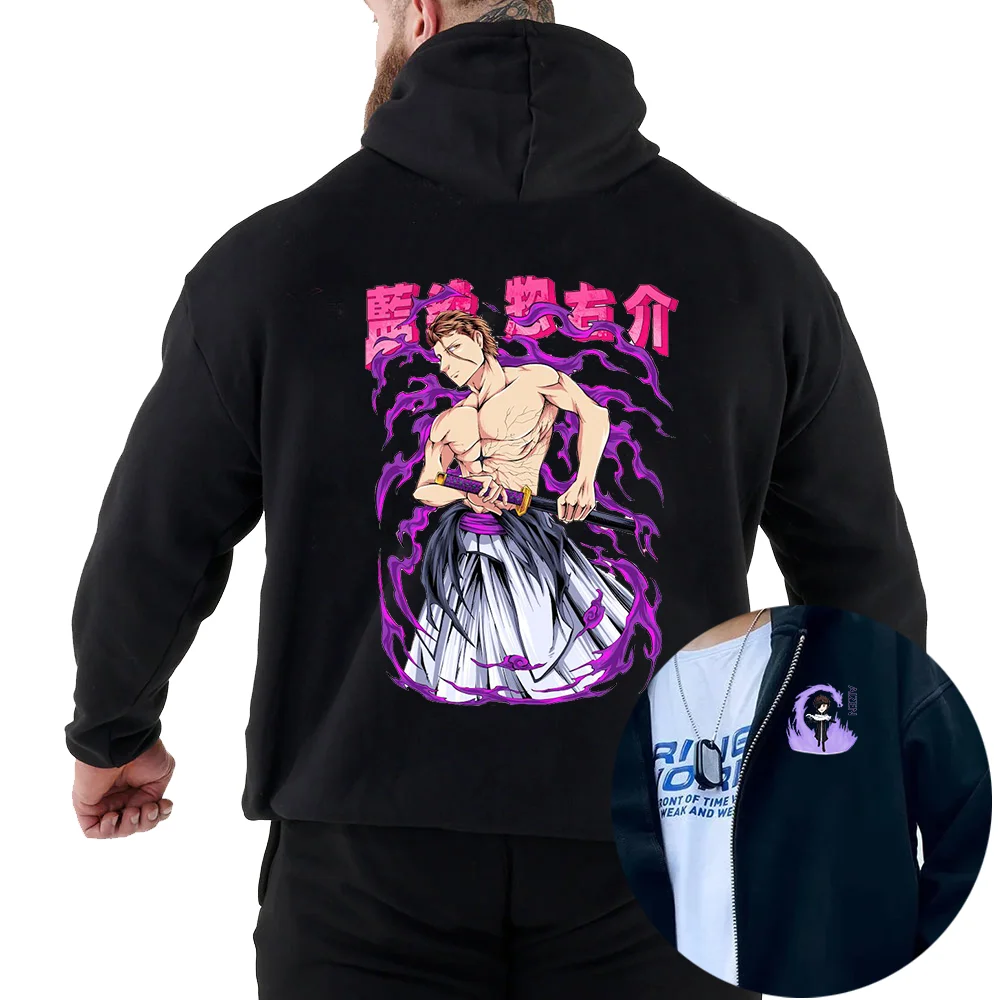 Anime BLEACH Aizen Sousuke Print Hoodies Couple student street sports casual Hoodies