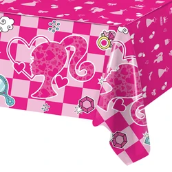 Pink Theme Party Tablecloth Princess Wedding Birthday Party Decoration Kids Girl Baby Shower Table Cover 1st Birthday Supplies