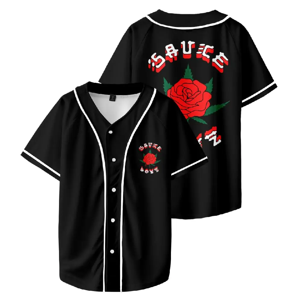 

Junior H SAUCE BOYZ Baseball Jersey Harajuku Thin button Baseball Uniform Baseball Jersey