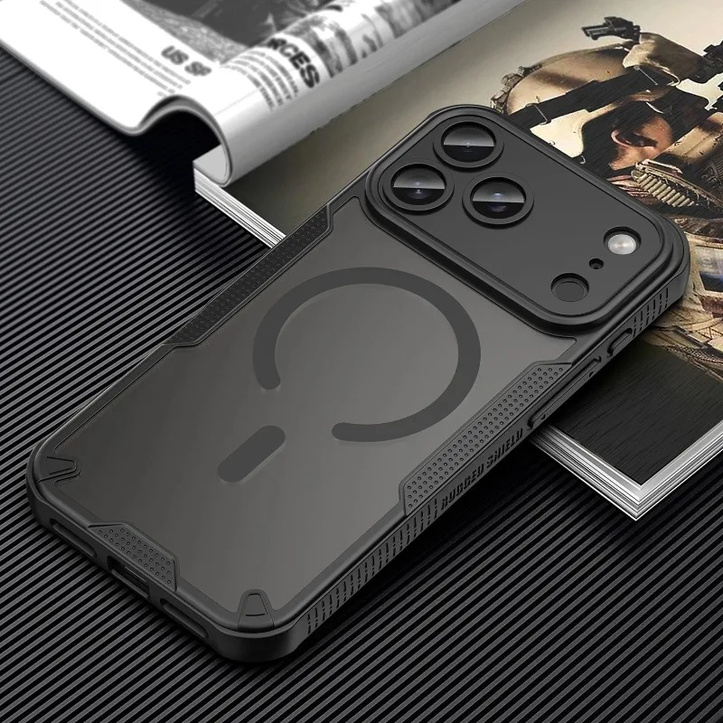 Matte Translucent Magnetic Case for Magsafe IPhone Air 17 16 15 14 13 11 Pro Max Plus 12 Mini 17Pro Mac Safe Armor Phone Cover