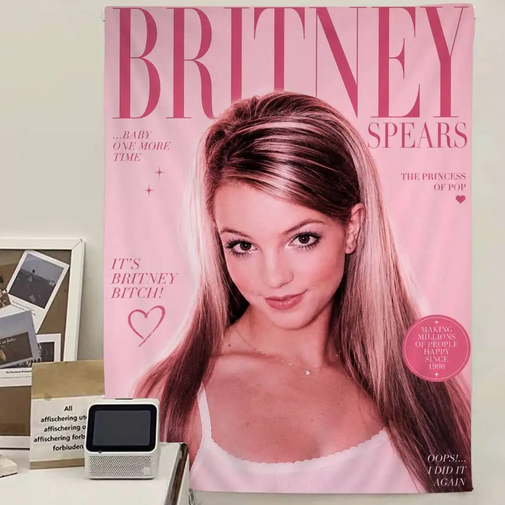 Pop Princess Singer B-Britney Spears Hanging Bohemian Tapestry Bohemian Wall Tapestries Mandala Kawaii Room Decor