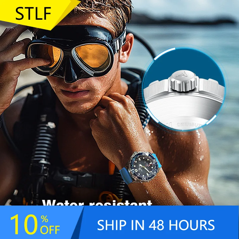 

STLFStainless Steel Solar-Powered Quartz Diving Watch With AMOLED Display Waterproof IP68 Compatible With Android Operation Syst