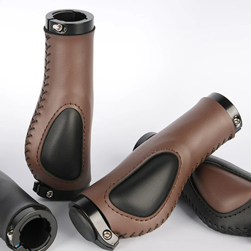 

Высококачественные кожаные ручки с замком для горного велосипеда, чехол для складного велосипеда в стиле ретро, повседневная ручка, амортизирующие антипригарные велосипедные ручки