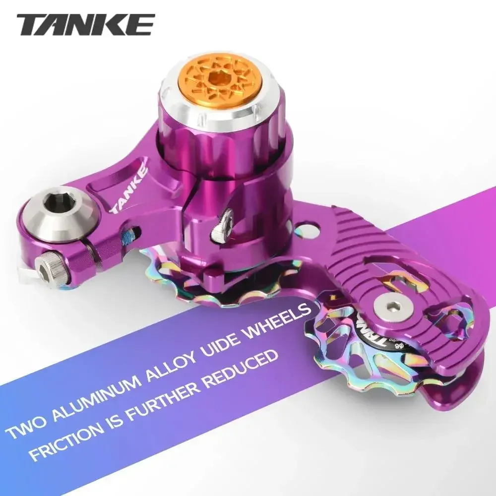 TANKE MTB Chain Tensioner CNC Pulley Single Speed Tighten Guide Stretcher for DJ/Folding/Mountain Bike High Hardness Anti-Slip