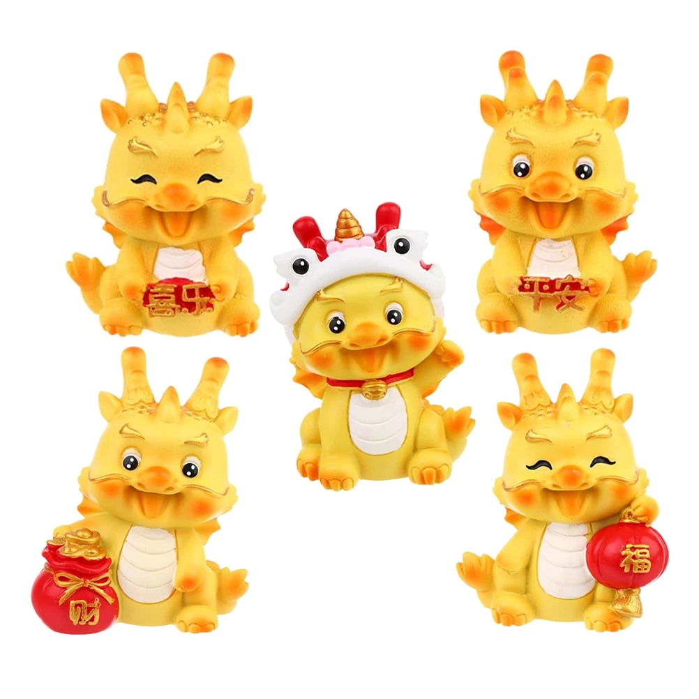 Furuilong Ornaments Dragon Figures Miniature Chinese Resin Statue Office Toy Figurines